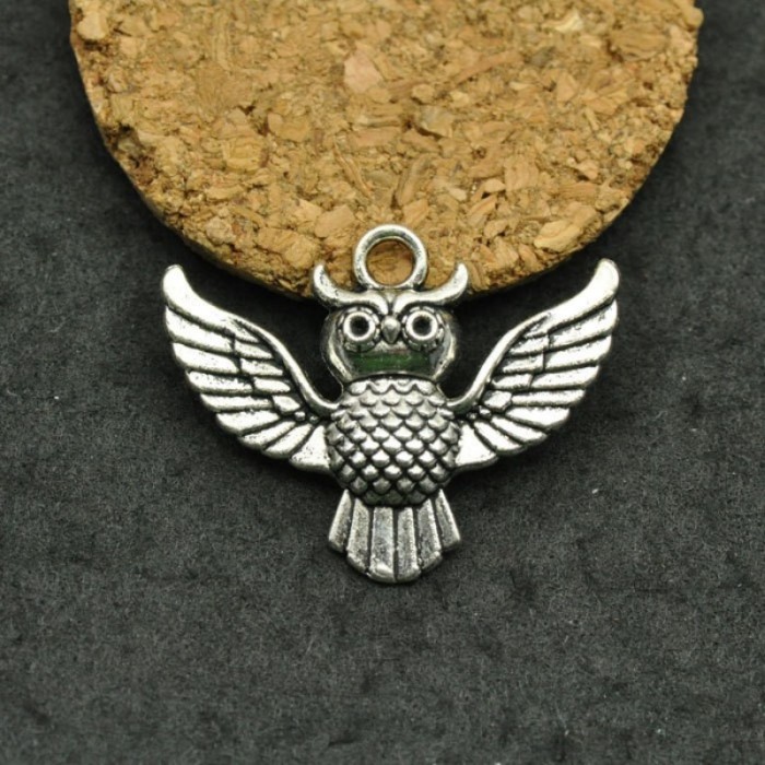 10pcs Antique Tibetan Silver Tone Owl Charms Pendants Findings (#3010074)