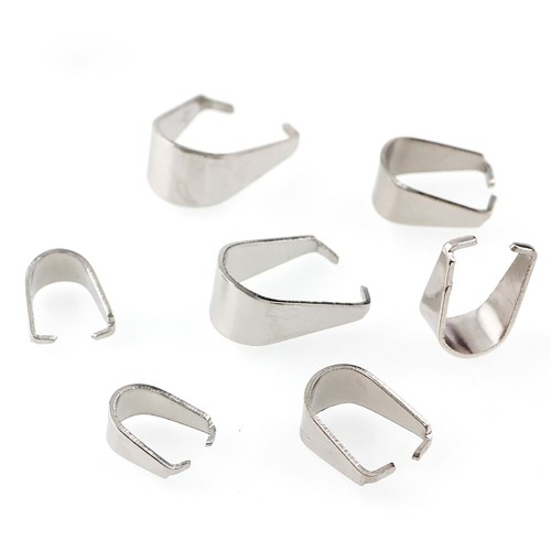 stainless steel Pendant Pinch Bail Clasps Silver Tone For DIY Jewelry Findings Accessories