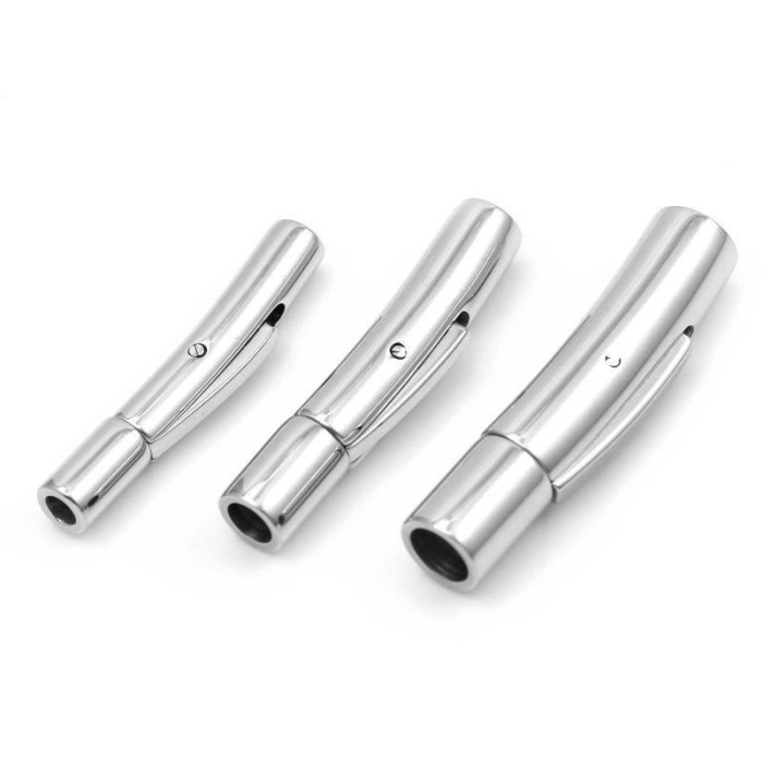 5 Sets 2mm 3mm 4mm Ttanium steel Clasp Leather Cord End Cap, Leather cord Connector Links