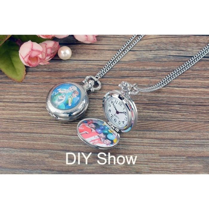 Pocket watch DIY kit, pocket watch necklace pendant DIY kit, 1 inch Bezel Setting cabochon bezel watch necklace