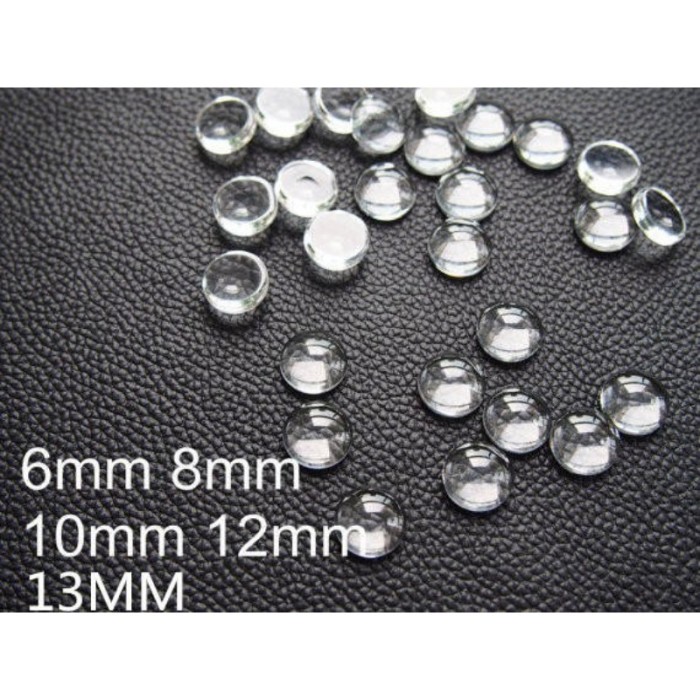 100pcs 6mm 8mm 10mm 12mm 13mm Round Crystal Clear Glass Cabochon Tiles for base Pendants, Glass Dome (3010369)
