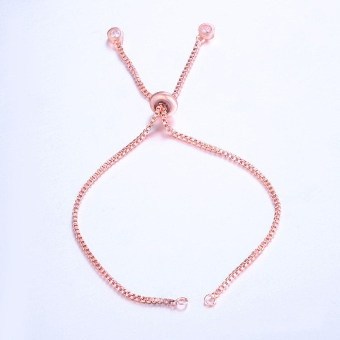 adjustable bracelet chains with Silver ball rhinestones ends Adjustable box chains for jewelry making Pull bracelet chains