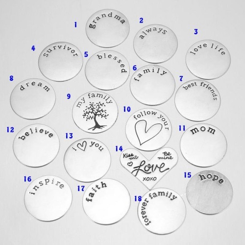 Stainless steel Floating Locket Plate, memory plate plate,18 designs, Floating charms, Dia 22mm Fit for 30mm floating locket 5010049