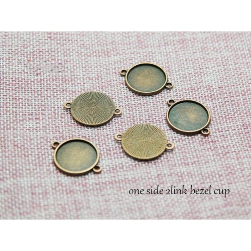 DIY Antiqued Bronze Round Cameo Cabochon Base Setting Necklace Pendant Tray Jewelry Blanks 30PCS