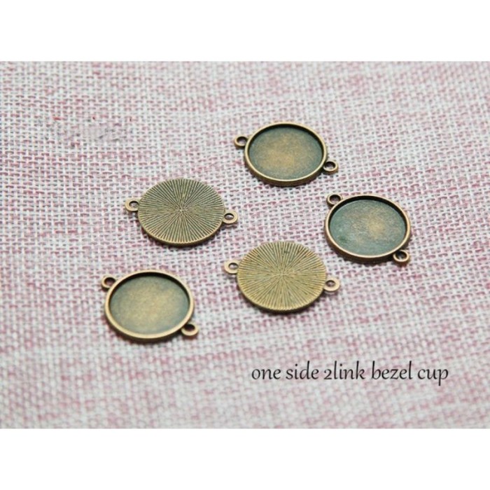 DIY Antiqued Bronze Round Cameo Cabochon Base Setting Necklace Pendant Tray Jewelry Blanks 30PCS