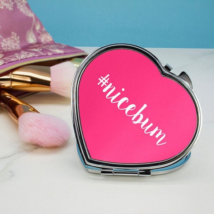 10 Kits Heart Pocket Mirror Silver Compact Mirror +Resin Epoxy Sticker DIY set
