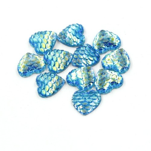 wholesale 100pcs 12mm Iridescent Fish Scale Cabochons, Mermaid Cabochons,Limited time discount