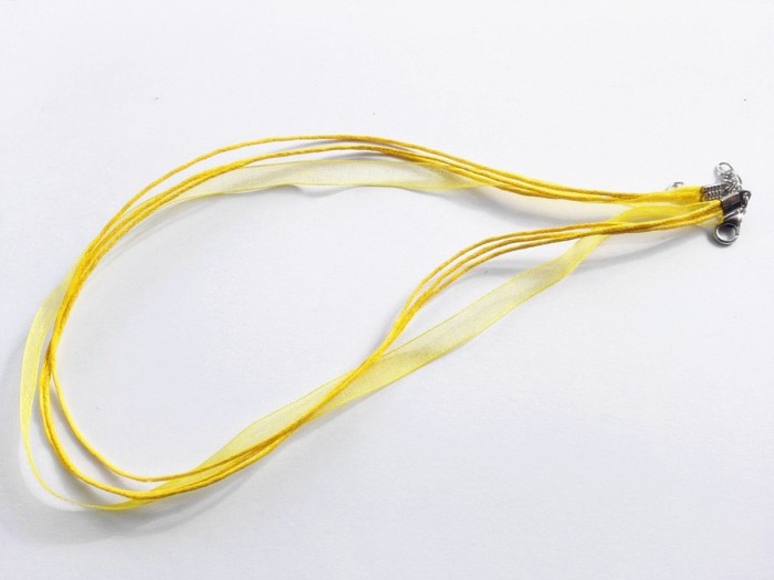 20 Organza Ribbon Necklace for Bottle Cap pendant, Ribbon Cords with Extension Chains
