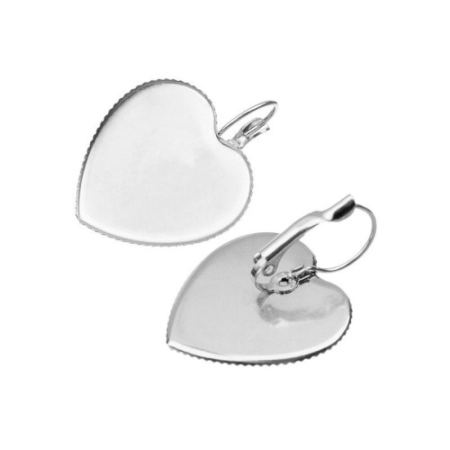 25mm Heart Drop Earring Settings, Stainless Steel bezel Earring Blanks /earring base, earring base settings