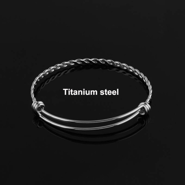 Titanium steel Adjustable Bangle Bracelet - Braided Bangle Bracelet, Expandable Stainless Steel Wire Bracelet