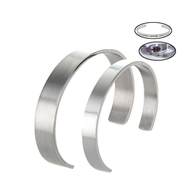 Titanium steel Open Cuff Bangle, Custom Cuff Bracelet, Adjustable Cuff Bracelet,Leather bracelet accessories