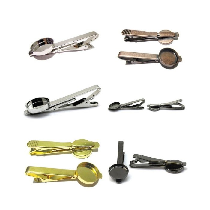 10pcs 18mm 20mm Round blank Tie Clip, Tie Clip Supply, Tie Clip Blank Settings,TieTack Blanks