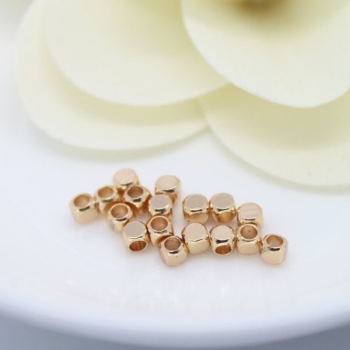 10pcs 3mm 24K Gold Color Plated Brass Spacer Bead (#10001088)