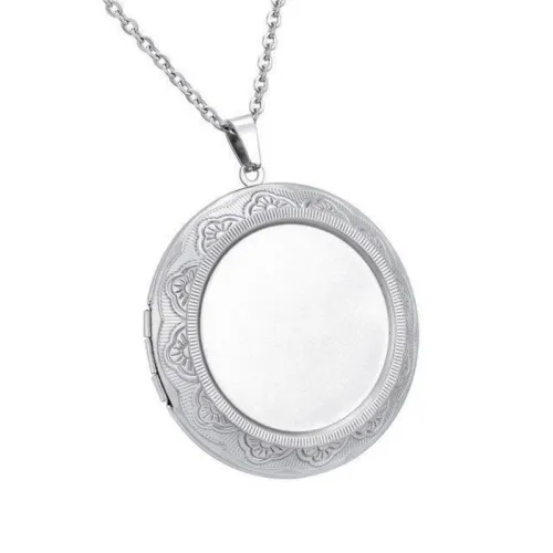 2PCS High Quality Stainless Steel Round Photo Locket 45mm outer size for 31mm settings, Photo Locket Pendant (#50100081)