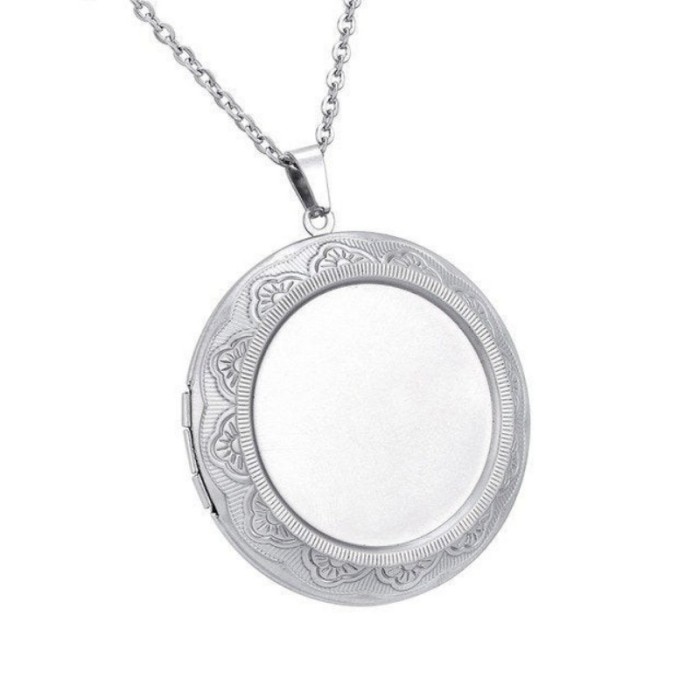 2PCS High Quality Stainless Steel Round Photo Locket 45mm outer size for 31mm settings, Photo Locket Pendant (#50100081)