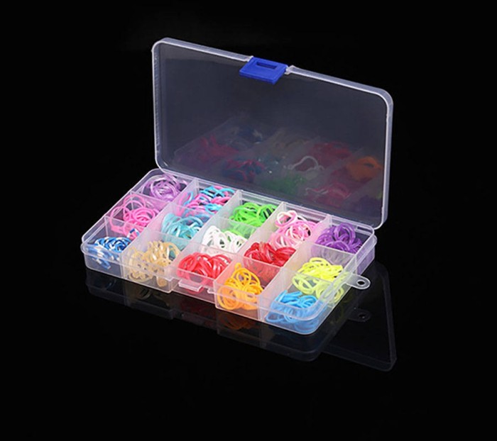 wholesale-Plastic 10 Slots Adjustable Jewelry packaging box transparent Tool Case Craft Organizer box jewelry boxes Storage