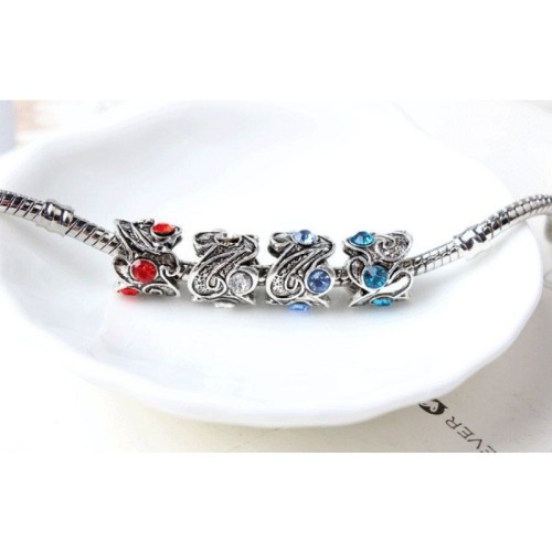 10pcs Rhinestone European beads, Bead Charms, fits most European charm bracelets bead charm bracelet