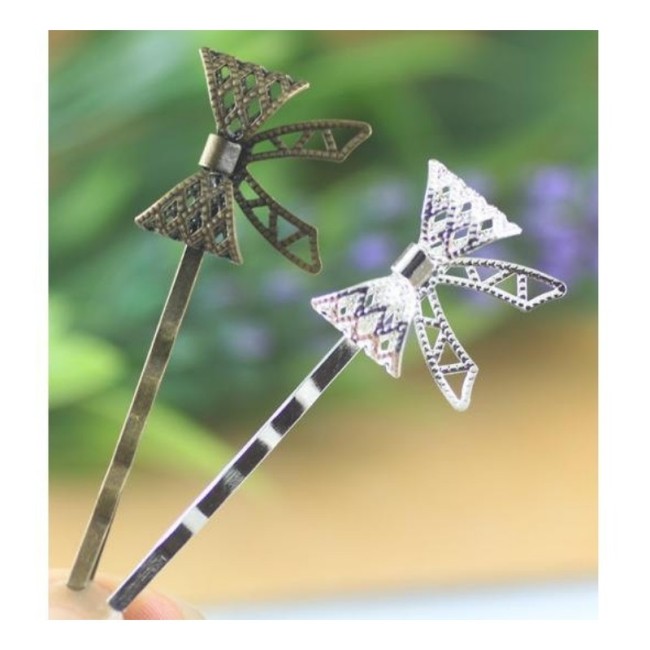 10PCS Blank Bow Hair Pins, brass Hair Clip, Blank Hair Clip Barrette, Hair pin Blank with 20mm Bow