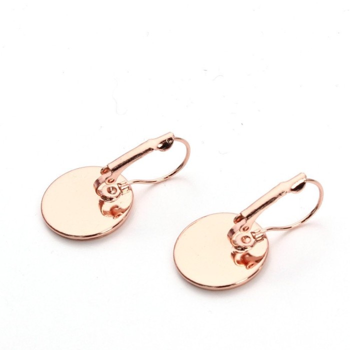 50pcs 316L Stainless Steel Rose Gold Vacuum Plated bezel Earring Blanks /earring base, earring base settings,durable color retention