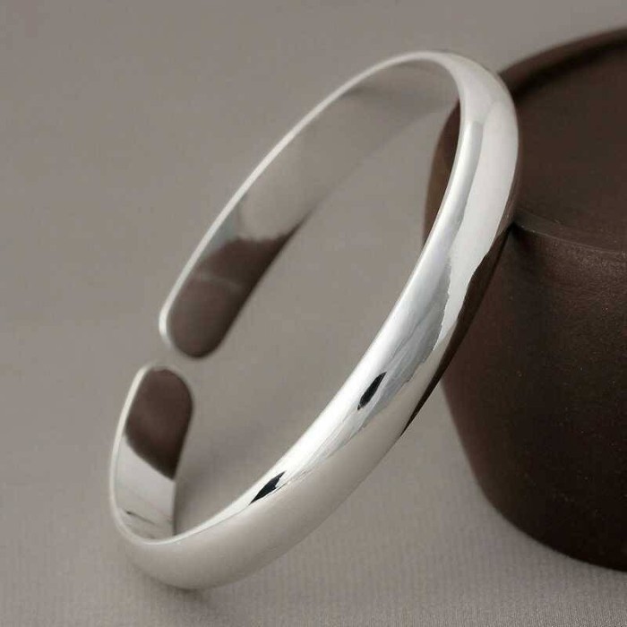 Sterling silver plating Open Cuff Bangle, Ball End Bangle, Silver Ball Cuff Bracelet, Adjustable Cuff Bracelet