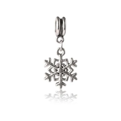 10pcs European beads, Snowflake Charms, fits most European charm bracelets bead charm bracelet