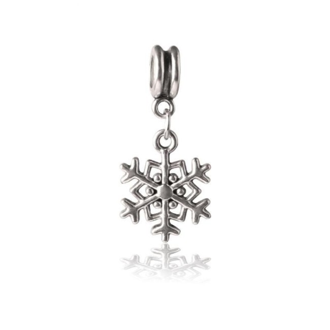 10pcs European beads, Snowflake Charms, fits most European charm bracelets bead charm bracelet