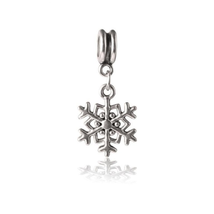 10pcs European beads, Snowflake Charms, fits most European charm bracelets bead charm bracelet