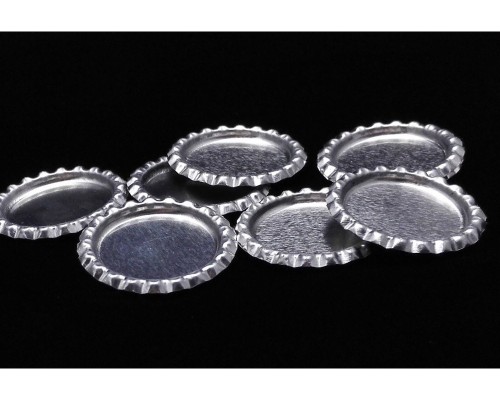 500pcs Flattened Flat Silver Linerless Bottle Caps, with hole or no hole, Flattened Chrome Bottle caps Bottle Cap,