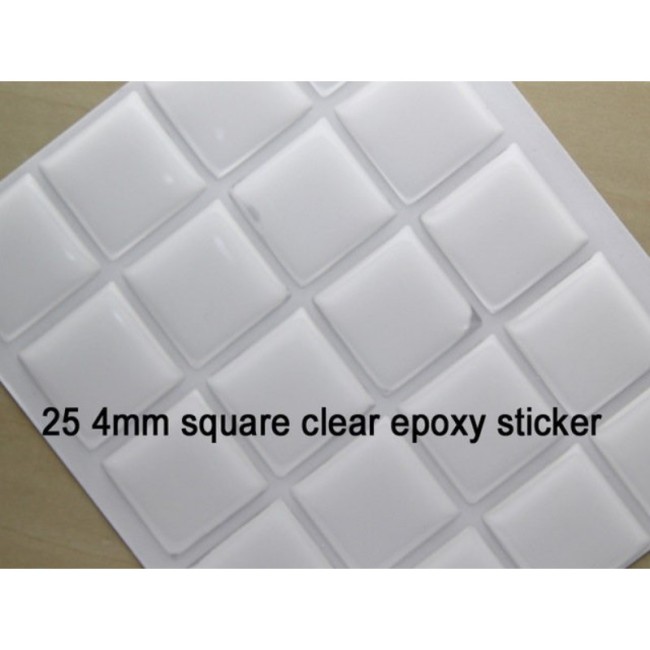 Wholesale, 500PCS 1inch 1" Square Clear Epoxy Resin Sticker for DIY Crafts