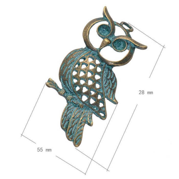 10PCS Owl Bracelets ,Verdigris Patina Grungy Owl Head Stamping, Patina Plated Vintage Zinc Alloy owl necklace Charms ,DIY Jewelry Findings