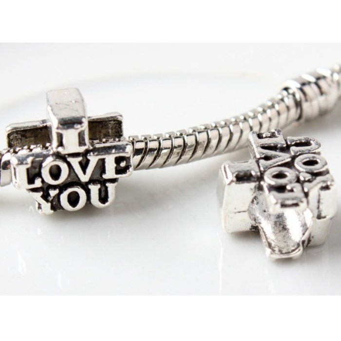 10pcs European beads, I Love You Bead Charms, fits most European charm bracelets bead charm bracelet