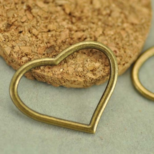 10pcs Antique Bronze Lovely Heart Charms (#3010059)