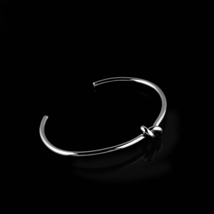 Titanium Steel Bracelet, Love knot bracelet, open bracelet, knot bracelet for women, open bangle, adjustable bracelet