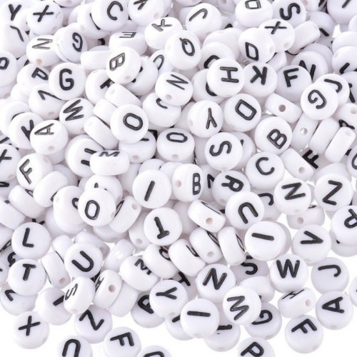 wholesale letter beads - 100g/200g/500gAcylicAlphabet Letter Beads, 4*7mm white round letter beads, mix letters