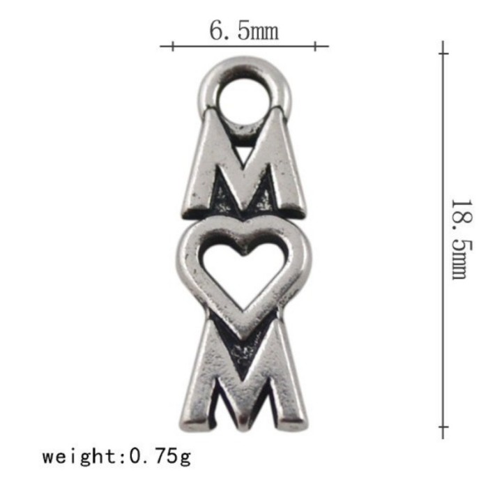 20pcs Antique Tibetan Silver Tone, Mom Mother's day Charms Pendants Findings