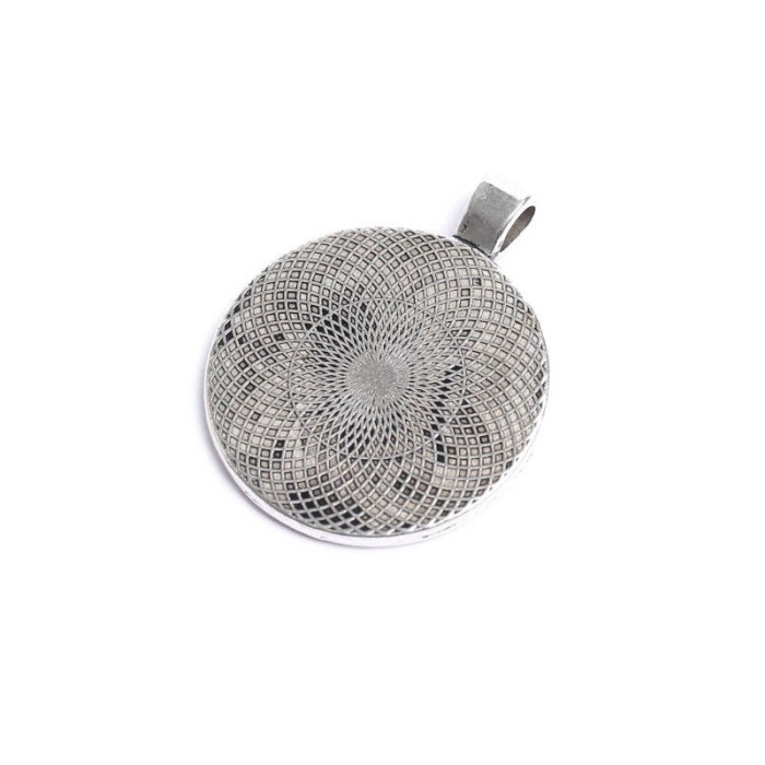 20pcs 30mm Antique Bronze Cabochon Pendant Base, round pendant setting (3020003)