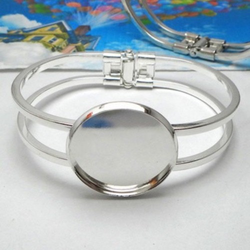 10pcs 25mm Silver round setting Blank Bracelet Cuff, bracelet blanks, Bezel Bracelet Blank, Bracelet Tray, Bezel Cuff