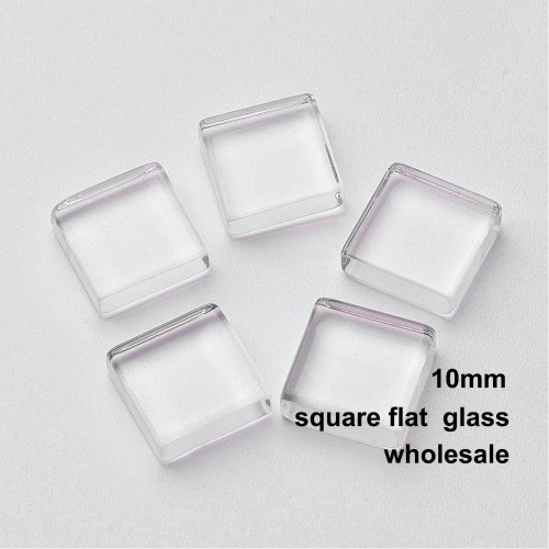 wholesale 10mm Clear Square Flat Back Acrylic Glass Domed Magnifying Cabochons For DIY Photo Pendant Tray Setting
