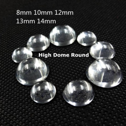 100pcs Thick Round Clear Glass Cabochons Wholesale, Thicker Hand Crystal Clear Colorless Glass Thick transparent glass covers Multiple sizes