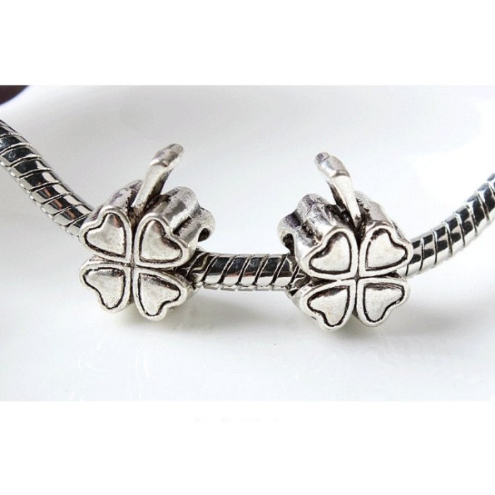 20pcs Clover European beads, Bead Charms, fits most European charm bracelets bead charm bracelet