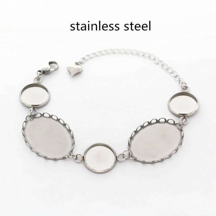 5pcs High Quality 316 stainless steel Bracelet Base Settings 12mm 20mm and 18*25mm Bracelet .Blank Bracelet Cuff(4010005)