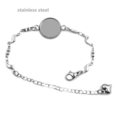 5pcs High Quality 12mm 14mm 16mm 18mm 20mm 316 stainless steel Bangle Base Bracelet Blank Findings Tray Bezel Setting(4010001)