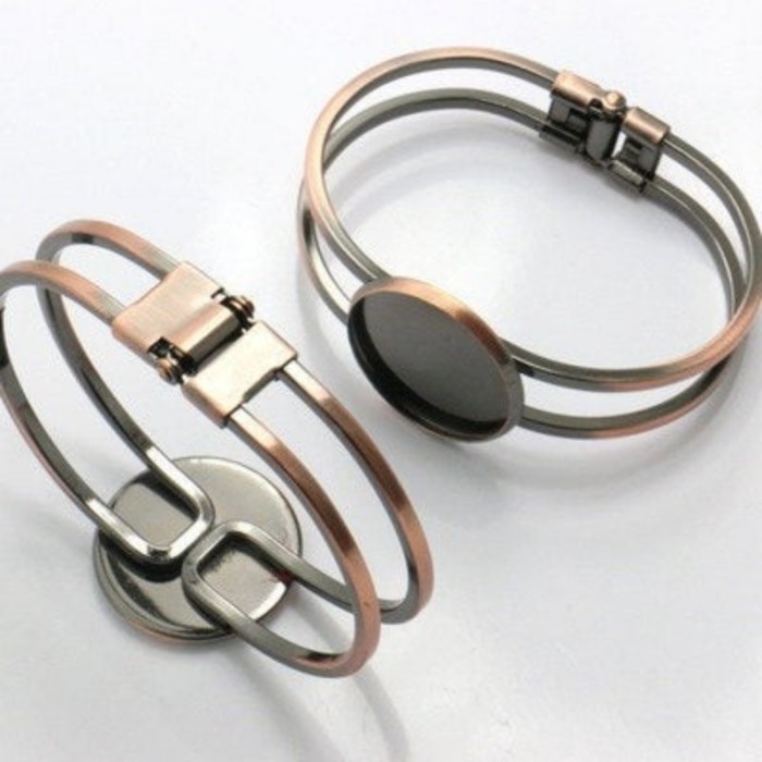 10pcs 25mm Antique Copper round setting Blank Bracelet Cuff, bracelet blanks, Bezel Bracelet Blank, Bracelet Tray, Bezel Cuff
