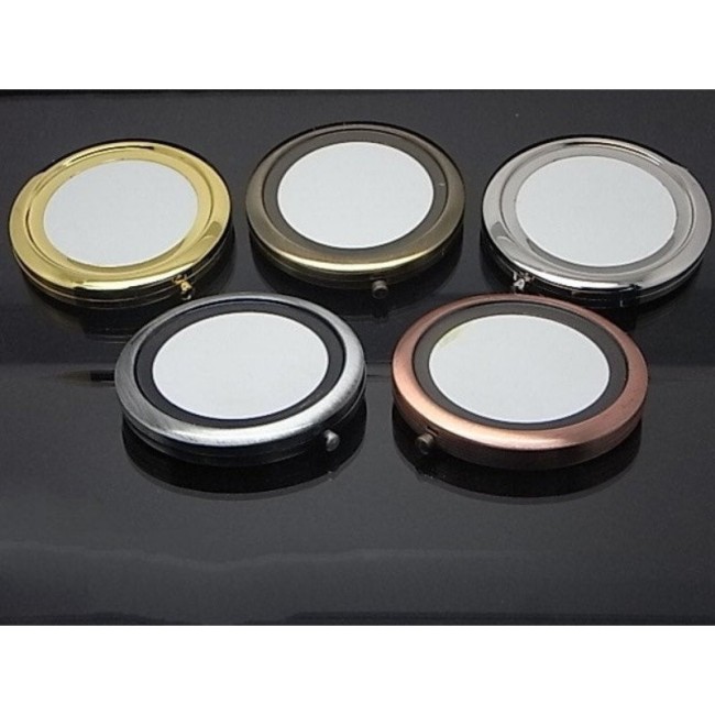 25 Kits 70mm Round Blank Pocket Mirror with 58mm metal disc setting for fabric, Compact mirror blank, Engravable Pocket Mirrors M001