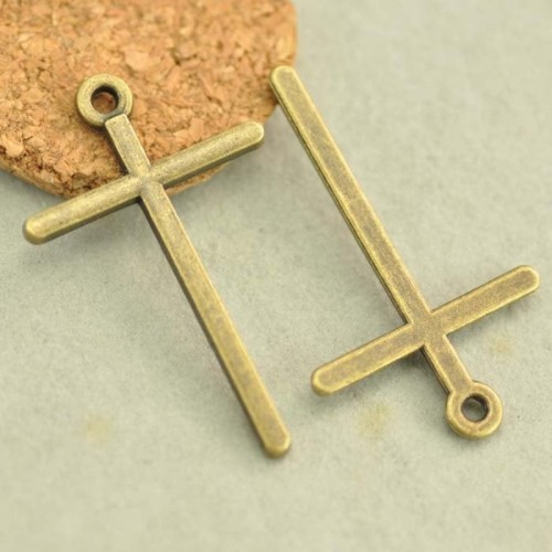 10pcs Antique Bronze Cross Charm Pendants Findings (#3010030)