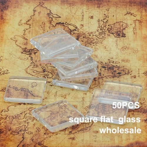 50pcs 8mm 10mm 16mm 20mm 25mm 30mm 35mm Clear Square Flat Back Acrylic Glass Domed Magnifying Cabochons For DIY Photo Pendant Tray Setting