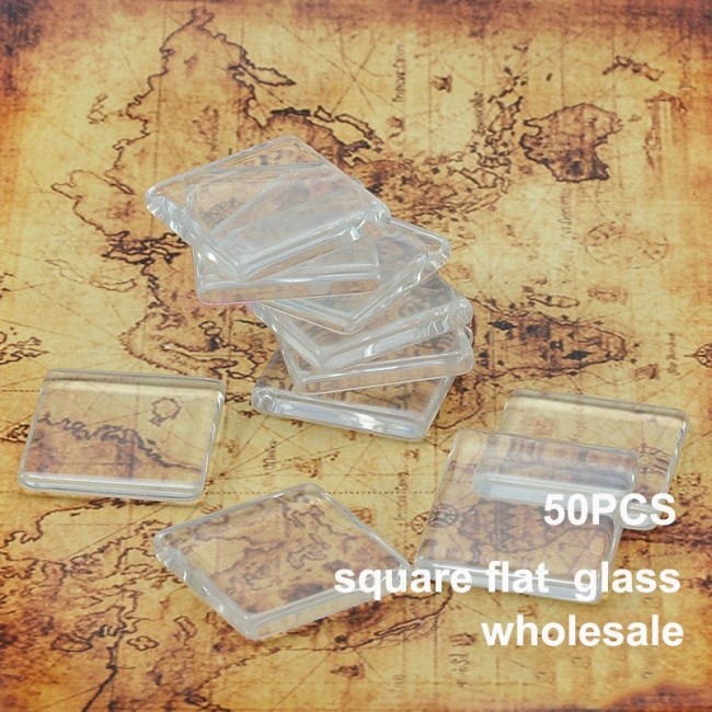 50pcs 8mm 10mm 16mm 20mm 25mm 30mm 35mm Clear Square Flat Back Acrylic Glass Domed Magnifying Cabochons For DIY Photo Pendant Tray Setting