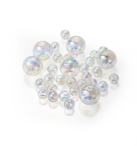 10pcs 10mm 12mm 14mm 16mm 18mm 20mm 25mm Double hole Glass Cover, Glass bubble, Hollow Glass, necklace pendant,charming