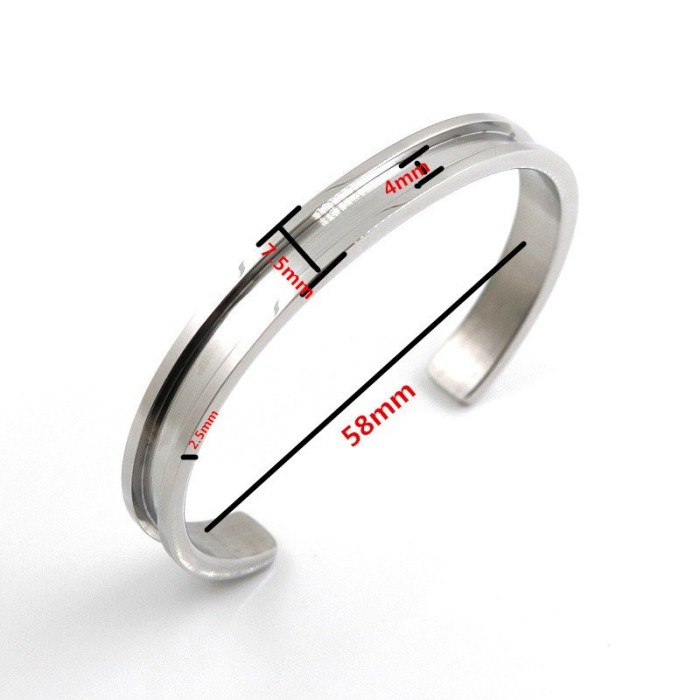 Titanium steel Blank Cuff Bangle Bracelet,Bracelet Blanks, C open bracelet. Bracelets Cuff Charms-bracelet Nail Open Bangles