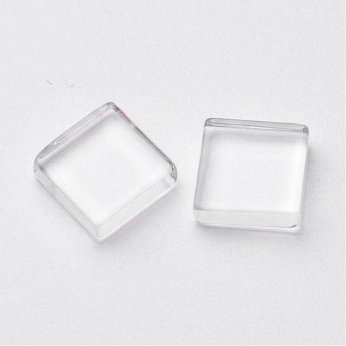 wholesale 12mm Clear Square Flat Back Acrylic Glass Domed Magnifying Cabochons For DIY Photo Pendant Tray Setting
